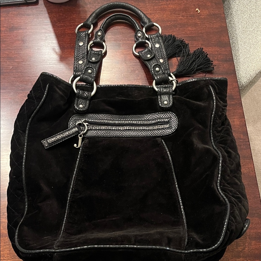 Juicy Couture Black Velvet Shoulder Bag